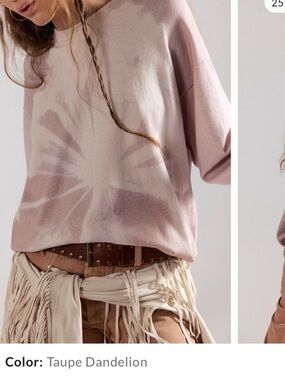 We The Free Nouvelle Pattern Pullover - Taupe Dandelion - M